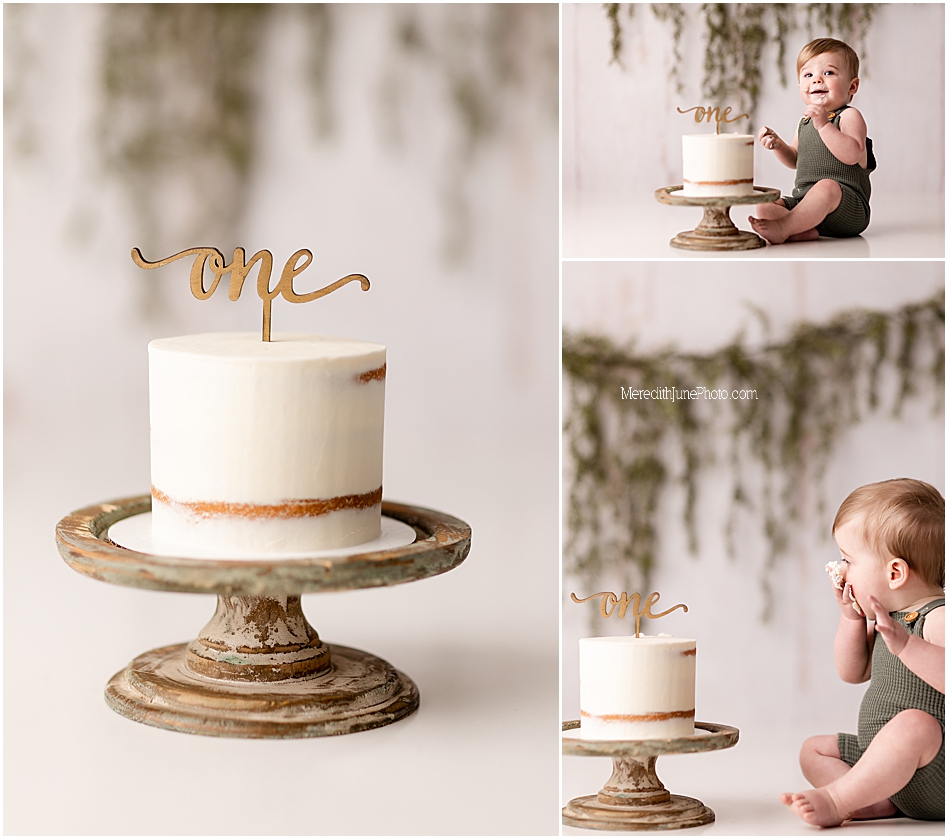 earth tone cake smash session details by meredith june photography 