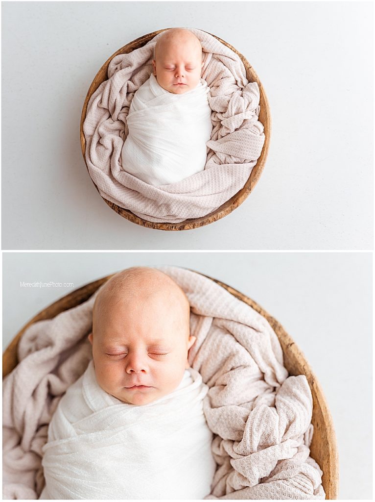 newborn baby boy studio session by meredith june photography in Charlotte NC