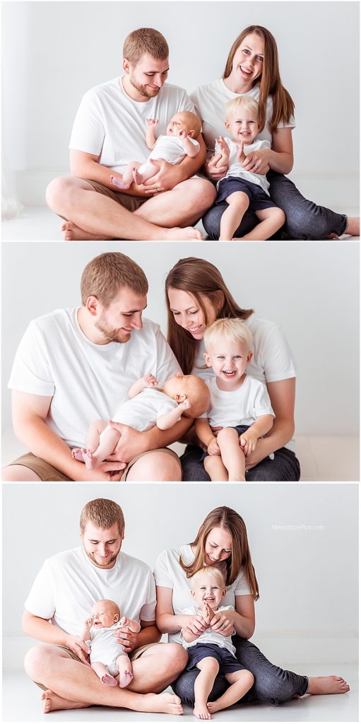 Newborn and family studio session at Meredith June Photography 