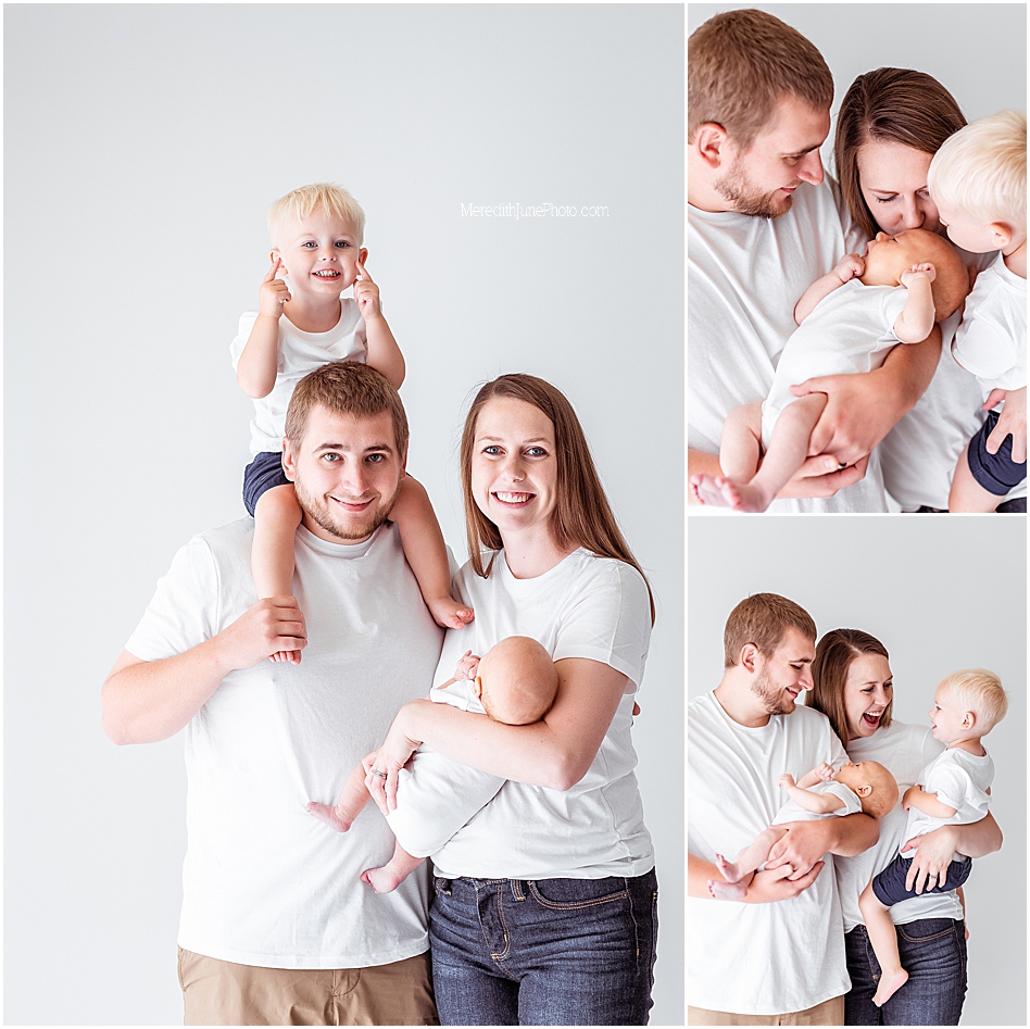 bright and airy family and newborn studio session